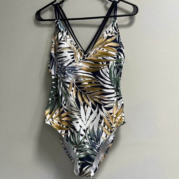 Hurley Women's One Piece Swimsuit Cayman Palms Adjustable Straps Size Medium - Picture 2 of 8